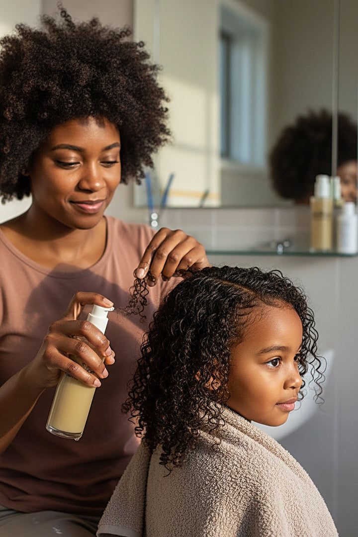 Natural botanical detangling treatment with flaxseed aloe vera coconut oil and honey