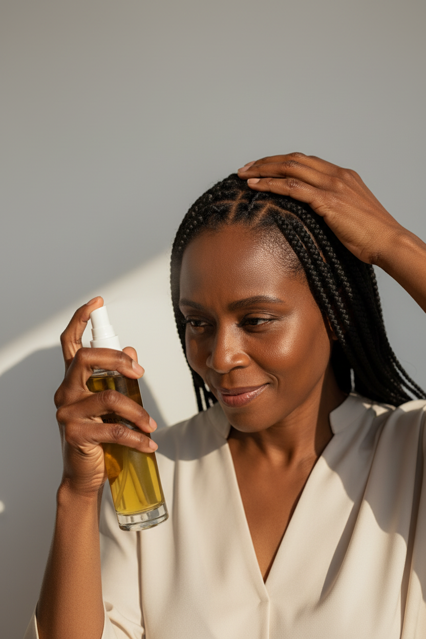 Natural braid mist with coconut water Jamaican pimento cloves and botanical oils